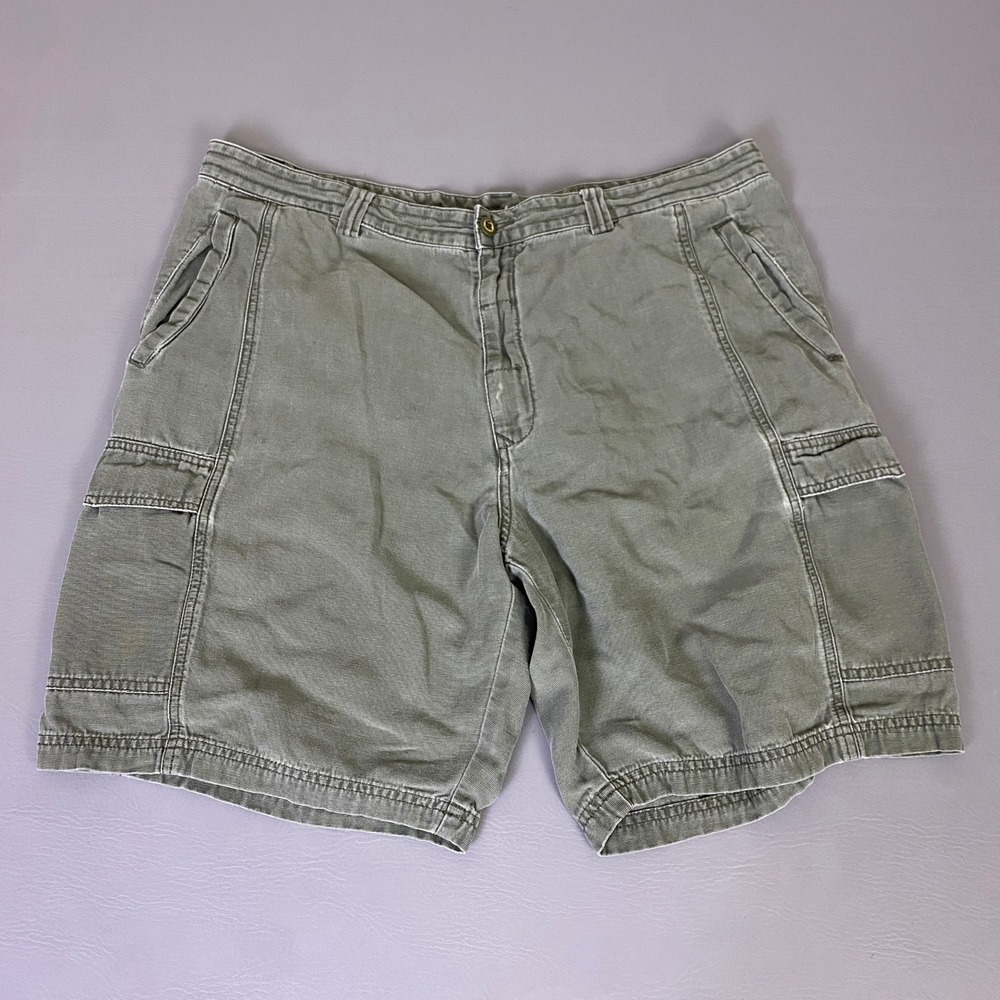 Tommy Bahama Relax Cargo Shorts Men's Size 42 Sage Green Tencel Cotton‎ Twill